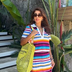 Missoni zig zag terry cropped polo shirt IT 40/S NWT